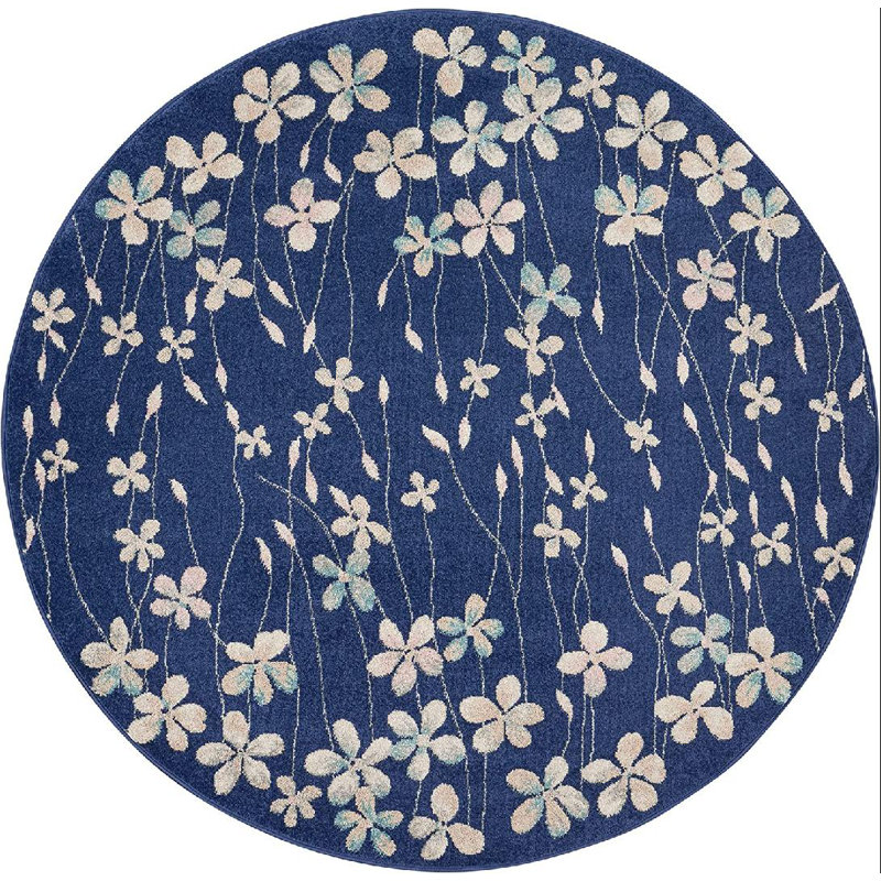 Zaizi Floral Indoor Rug, Round 5'3"