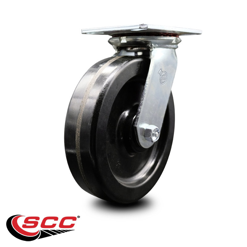 8 Inch Heavy Duty Top Plate Phenolic Swivel Caster with Roller Bearing SCC