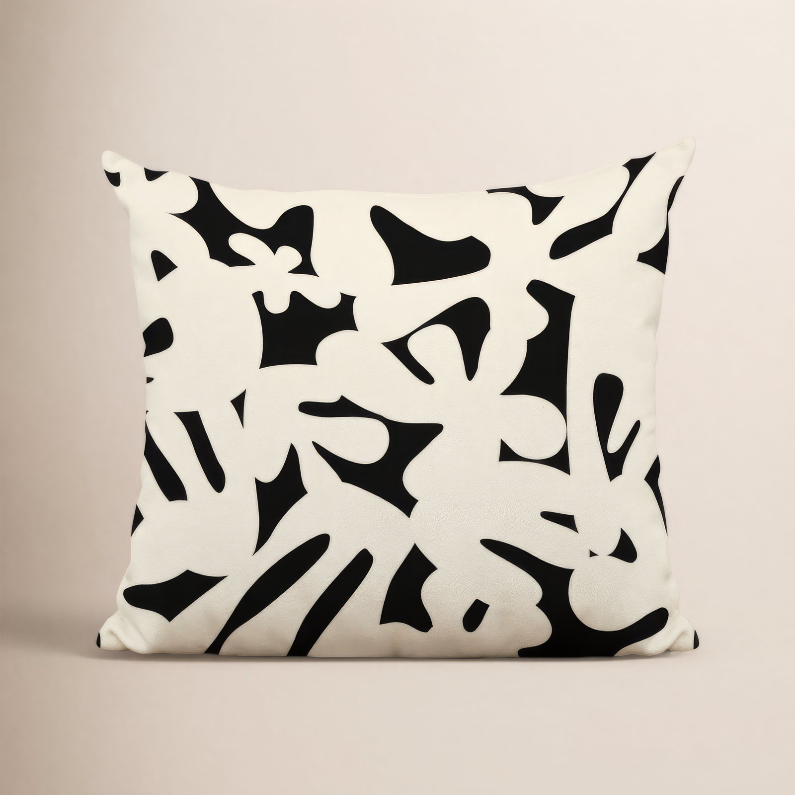 Lara Indoor/Outdoor Throw Pillow, 19" x 19", Black/Off White