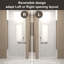 Porte de douche en verre pliable, verre trempé de 1/4 po (6 mm), cadre en aluminium argenté, film antidéflagrant, poignée en acier inoxydable, facile à nettoyer.-120284320