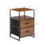 Table de chevet industrielle avec 2 tiroirs et tablette ouverte (ensemble de 2)-1470842263