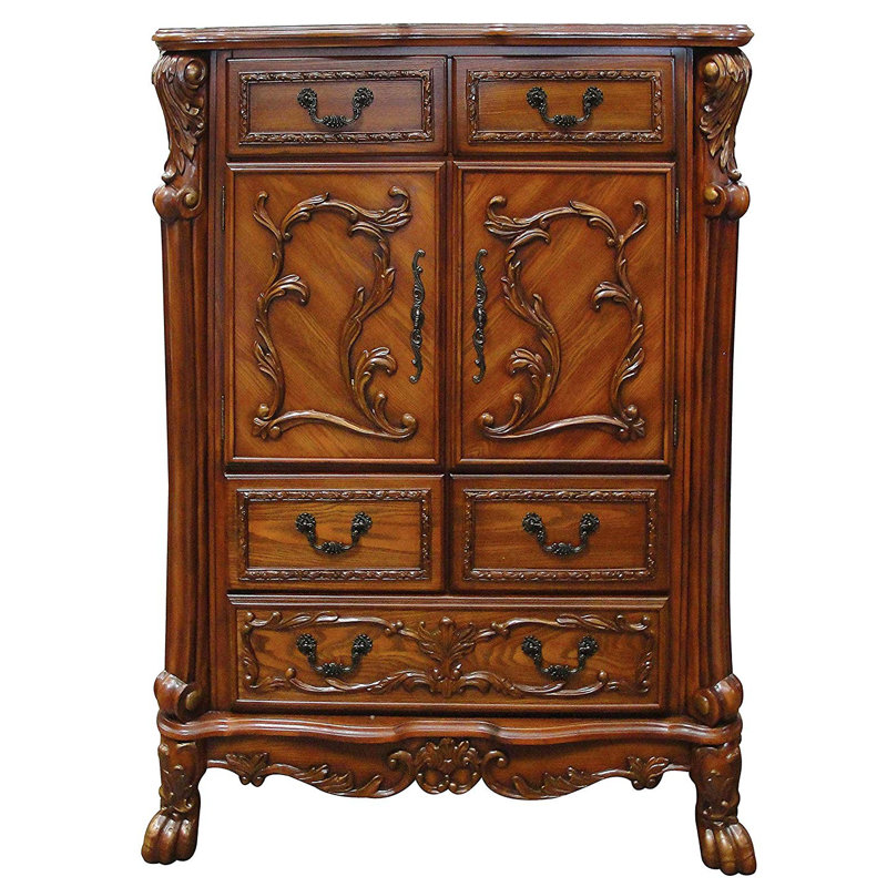 Lissandra 43'' W 5 - Drawer Dresser, Cherry Oak