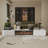 109.7" W Solid and Manufactured Wood TV Stand with Electric Fireplace -111057752