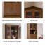 Armoire de coin noire en bois massif