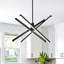 6000K Daylight 40W Dimmable LED Linear Pendant Light, Black Iron Aluminum Modern Chandelier with ETL Certified