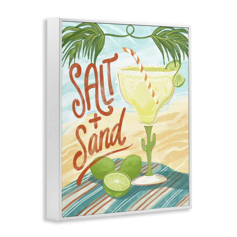 Giclée encadrée sel et sable, design par Connie Summers, 20 x 16, Encadrement giclée blanc côtier