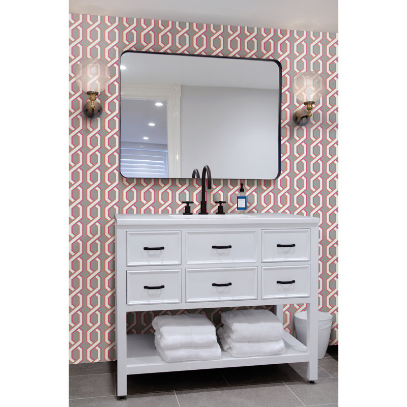 Rouleau de papier peint géométrique torsadé 33 pi x 20,5 po Semple, Rose