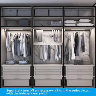 Éclairage de travail à DEL sous l'armoire, homologué ETL, peut être raccordé, à brancher, 6 W, 400 lm, 4 000 K blanc froid, fini blanc, 12 po