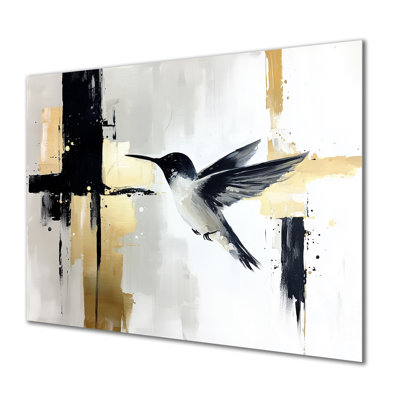 Aquarelle, vol d'oiseau de colibri abstrait II