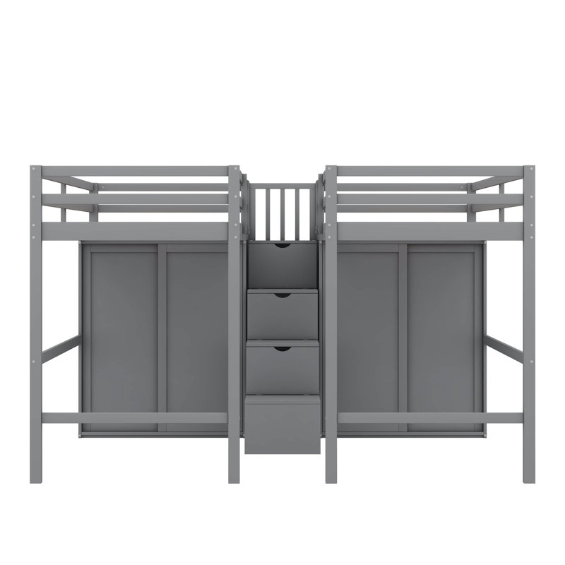 Lit mezzanine simple Jarrott Kids, Gris