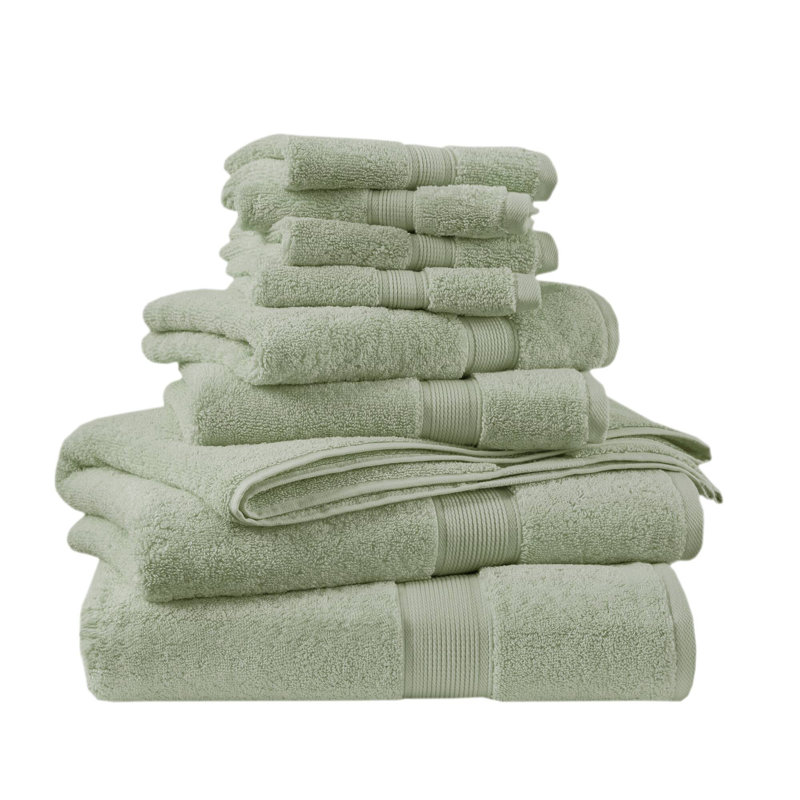 Ensemble de serviettes 100% coton absorbant 800GSM, Vert sauge
