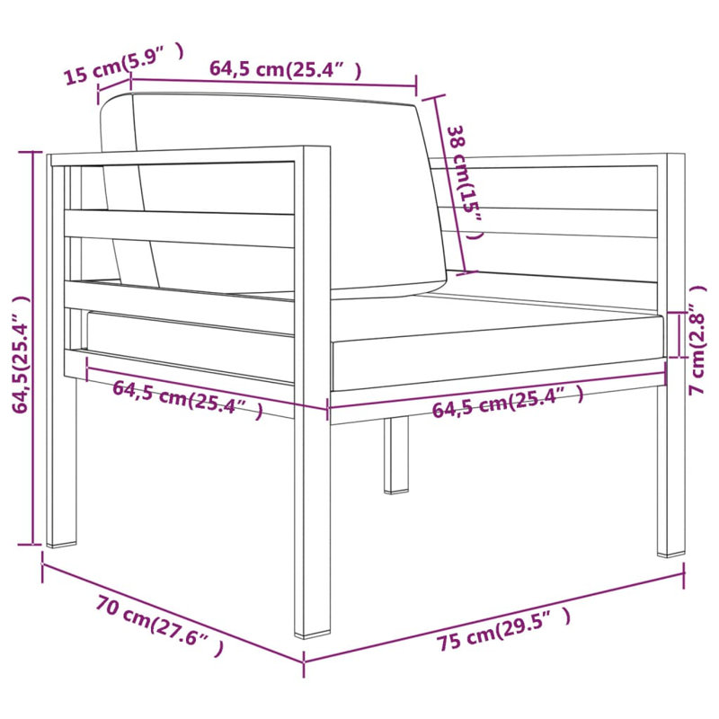 Chaise de patio avec coussins