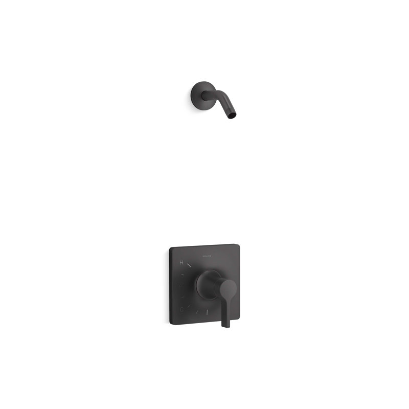 Ensemble de garniture de douche Venza Rite-Temp, sans pomme de douche, Noir mat