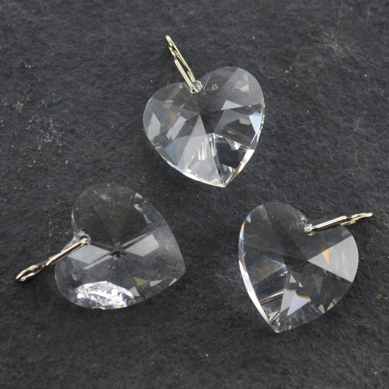 Geometric Crystal Hanging Figurine Ornament, 2cm H x 2cm W x 0.8cm D, Clear