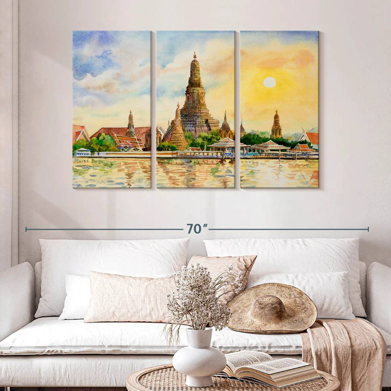 Temple Nicci Wat Arun, H 32 po x l 50 po