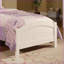 Ensemble de mobilier de chambre à coucher pour lit simple blanc 3 pièces avec table de chevet et tête de lit sculptée | Contreplaqué | Lits standard