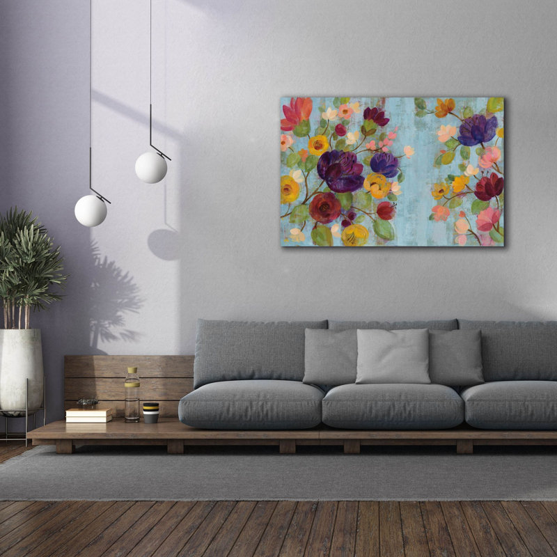«Epic Graffiti» Morning Floral »par Silvia Vassileva, art mural sur toile, 60 po x 40 po, H 40 po x l 60 po