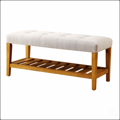 Banc de siège capitonné gris clair et chêne touffeté