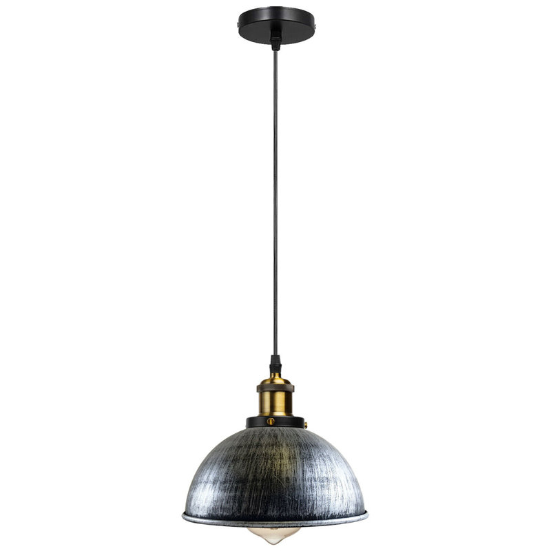 Arroyo 1 - Light Black Dome Pendant, Brushed Silver