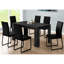 Table rectangulaire en stratifié noir de 60 po, style contemporain, pour la cuisine et la salle à manger, construction stable et moderne, stratifié, fabrication robuste, sièges 6