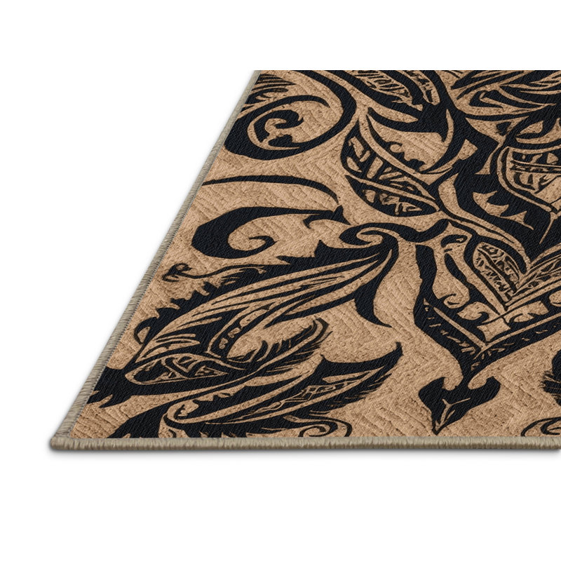  Tapis hawaïen lavable Tribal, Rond 5 pi