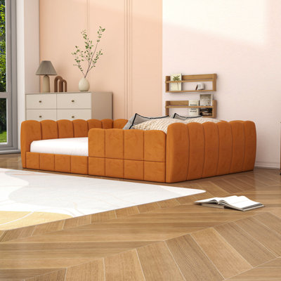 Full Upholstered Daybed with Slats