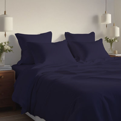 Hotel Luxurious Rayon From Bamboo Blend Deep Pockets Breathable Cooling Bed Sheet Set 2000 Series