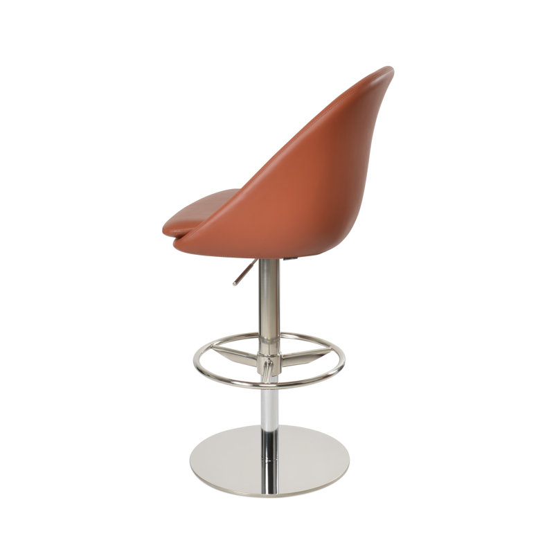 Tabouret Avanos, Caramel, Acier inoxydable poli