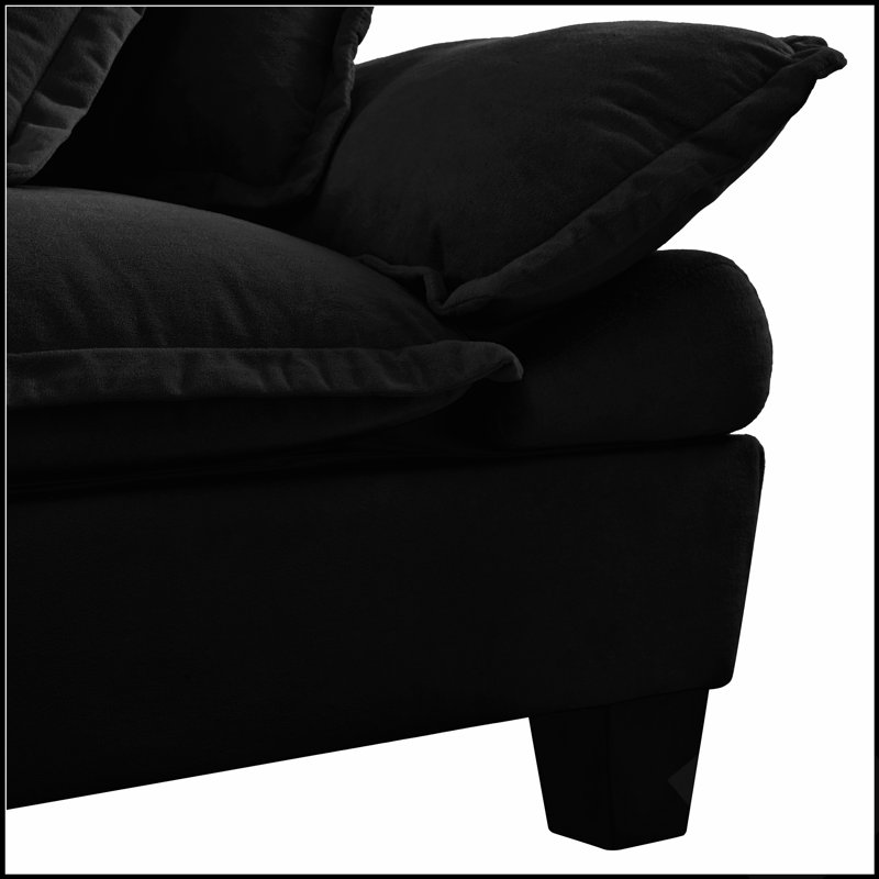 Canapé modulaire modulaire, canapé en U en forme de nuage avec conception de voilier, canapé en chenille confortable à 6 places avec repose-pieds mobile pour le salon