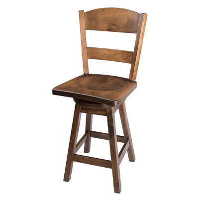 Tabouret de bar et de comptoir pivotant en bois massif Caine