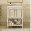 Meuble-lavabo de luxe moderne de 24 po avec lavabo en céramique, meuble de salle de bain avec tablette ouverte et rangement fermé-1531888014