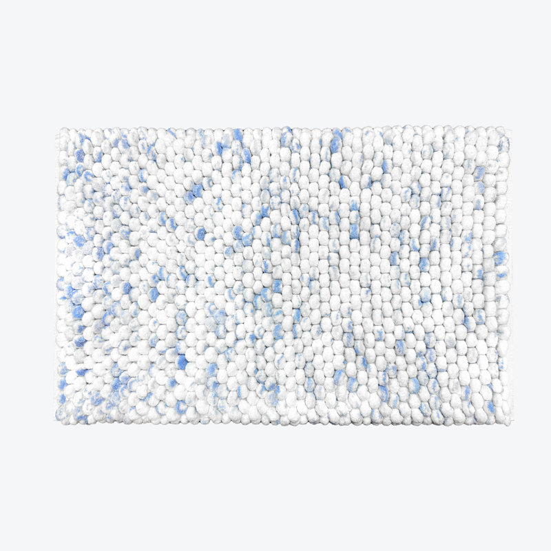 Rozelia Cotton Blend Non-Slip Bath Mat, Blue