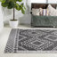 Tapis intérieur / extérieur noir / ivoire Senza Diamond Tribal Medallion-2007880703