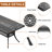 Black Outdoor Aluminum Rectangle Dining Set, Compact Size Chair (Seat Width:15.35"), Umbrella Hole, Weather-Resistant-1779002839