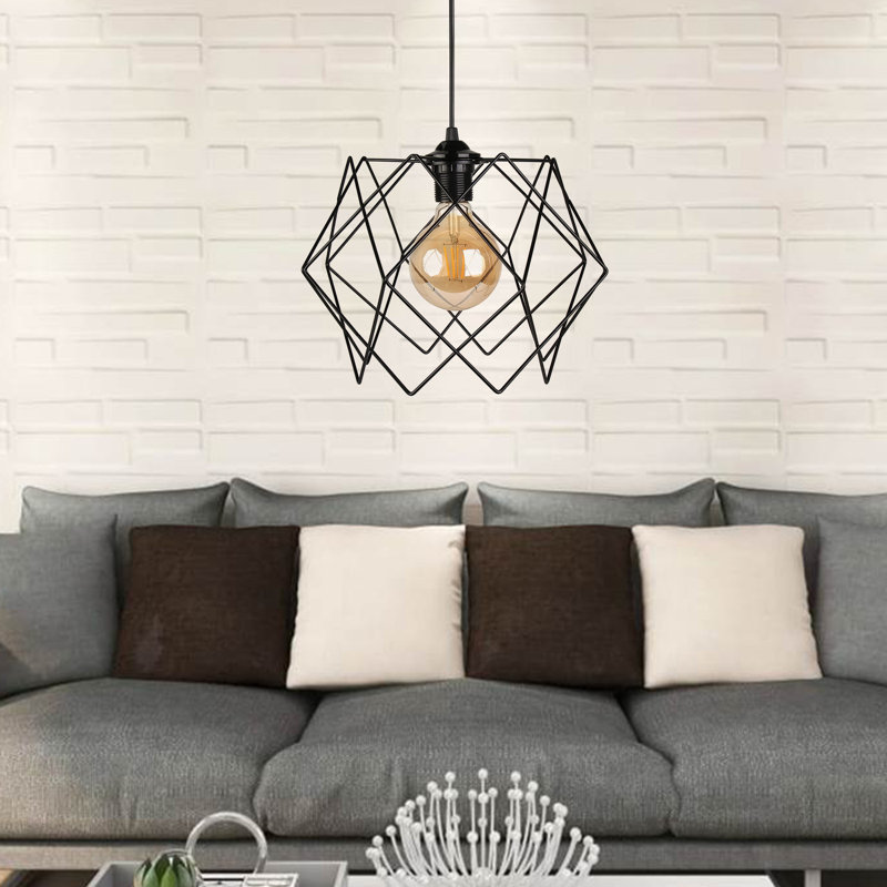 Luminaire suspendu géométrique 1 lumière Chouinard, Noir