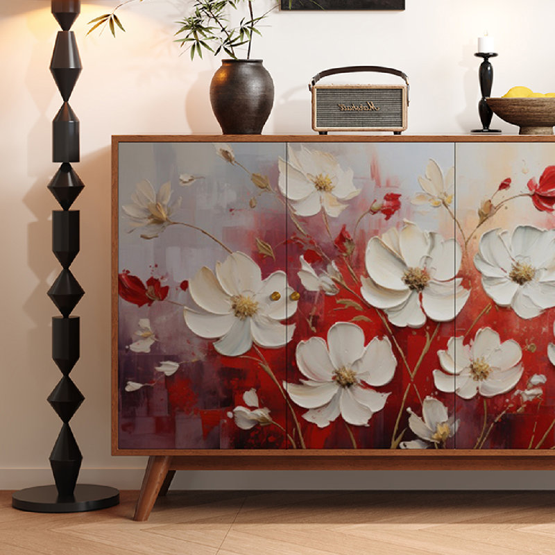 Armoire de salon à peinture à l'huile abstraite