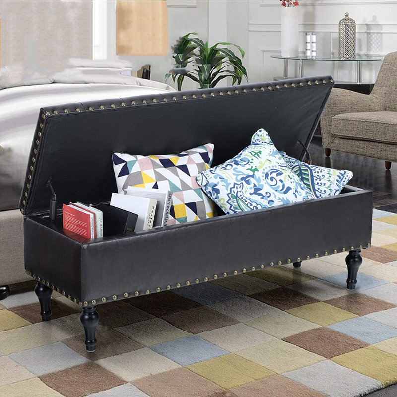Banc de rangement à couvercle rabattable Vennie