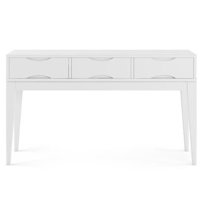Harper 54"W Solid Hardwood Mid-Century Modern Storage Console Table with Drawers and Tapered Legs