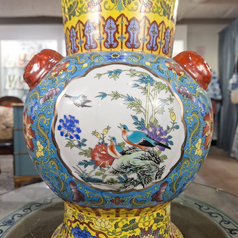 Bird and Floral Vase