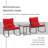 Kinzie Wicker 3 Piece Outdoor Rocking Chairs set, Patio Bistro Set with Cushions and Coffee Table-310207210-316203877