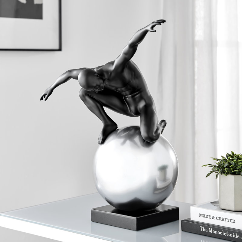 Sculpture Hanif Domination, Noir mat / semi-chrome