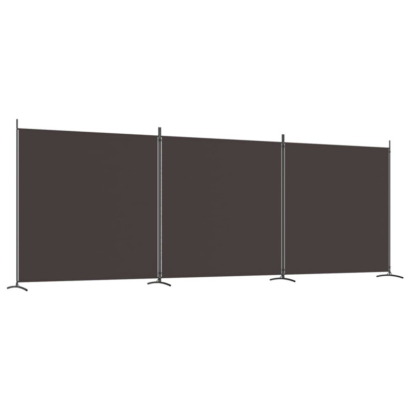 Kyen 457.2cm H Folding Room Divider, Brown, 3, 180cm H x 525cm W