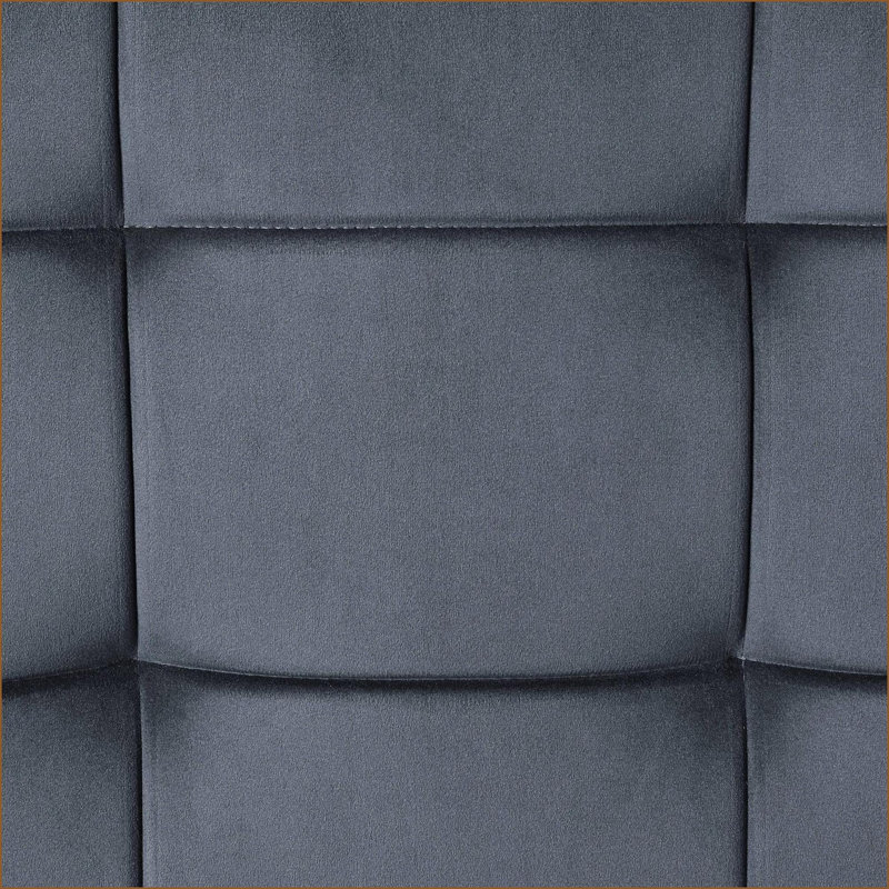Ottoman, Industrial Metal Frame Velvet Upholstered, Slate Gray Light Gray, for Living Room | Metal | Velvet
