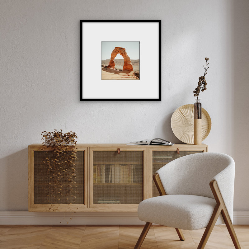 Cadre photo 24 x 24 Americanflat - Utiliser comme cadre 12 x 12 avec passe-partout ou cadre 24 x 24 sans passe-partout - Cadre photo fin avec plexiglas - noir