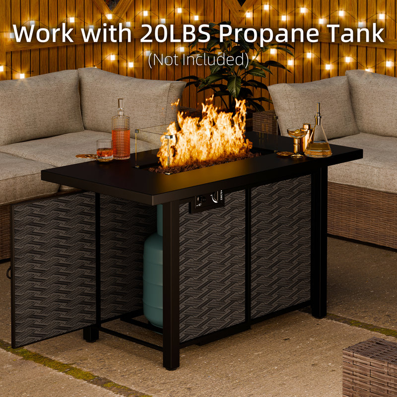 Table de foyer d'extérieur au propane 43 "avec pierres de lave