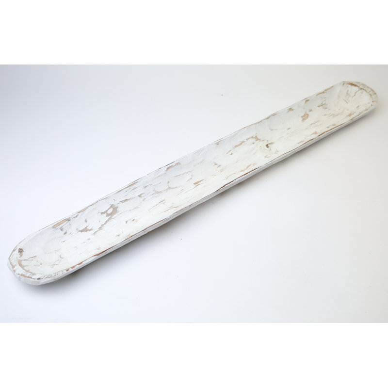 Bol décoratif en bois ovale Myaa, Blanc
