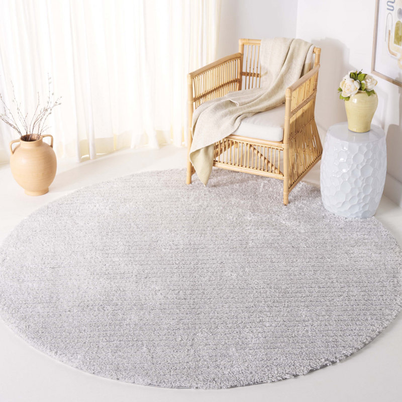 Tahoe Shag Performance Solid Color Rug, Round 6'7"