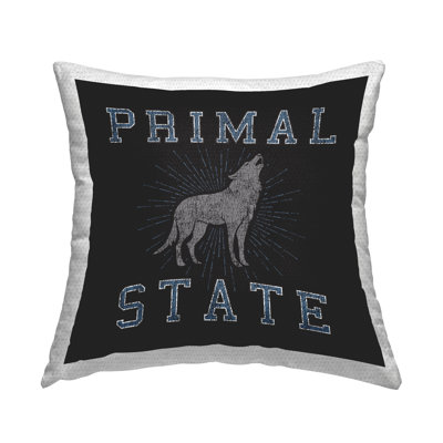 Primal Wolf State Outdoor Printed Pillow by Spirit Animals/Life Is High