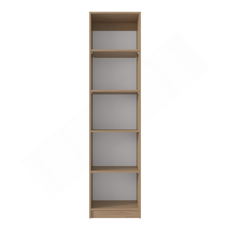 Bibliothèque compacte avec plusieurs tablettes, Bois naturel