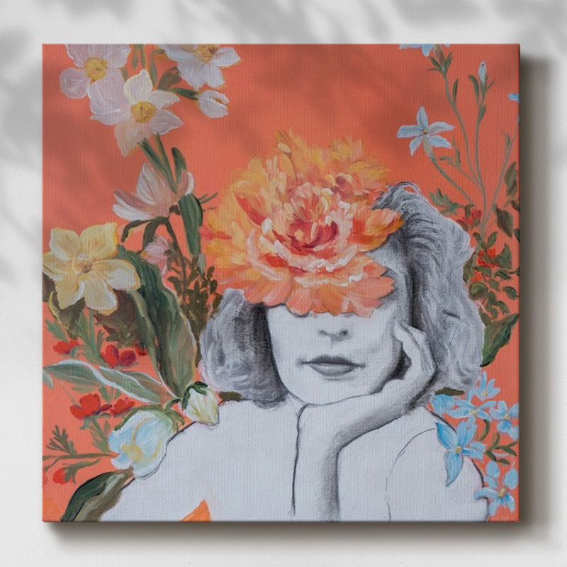 Portraits in Bloom IV-Gallery Wrapped Canvas, H 8 po x l 8 po